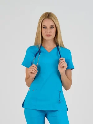 Ženska bluza Super Stretch – Tirkizna - BTS medicinske uniforme