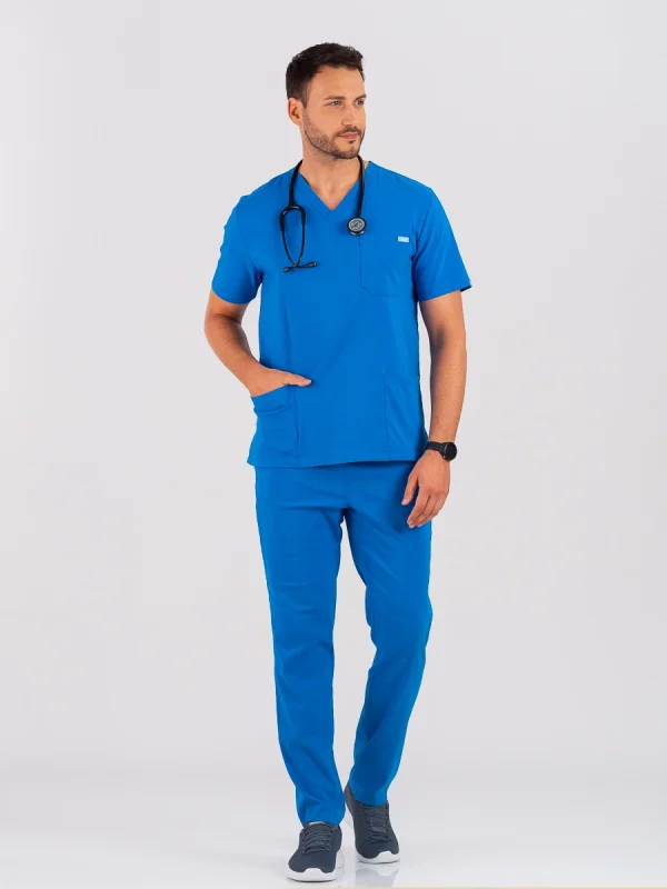 Medicinska bluza SuperStretch petrolej boje – rastezljiva i udobna za medicinsko osoblje, brenda BTS medicinskih uniformi