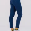 Medicinske pantalone SuperStretch slim teget boje – rastezljive i udobne za medicinsko osoblje, brenda BTS medicinskih uniformi