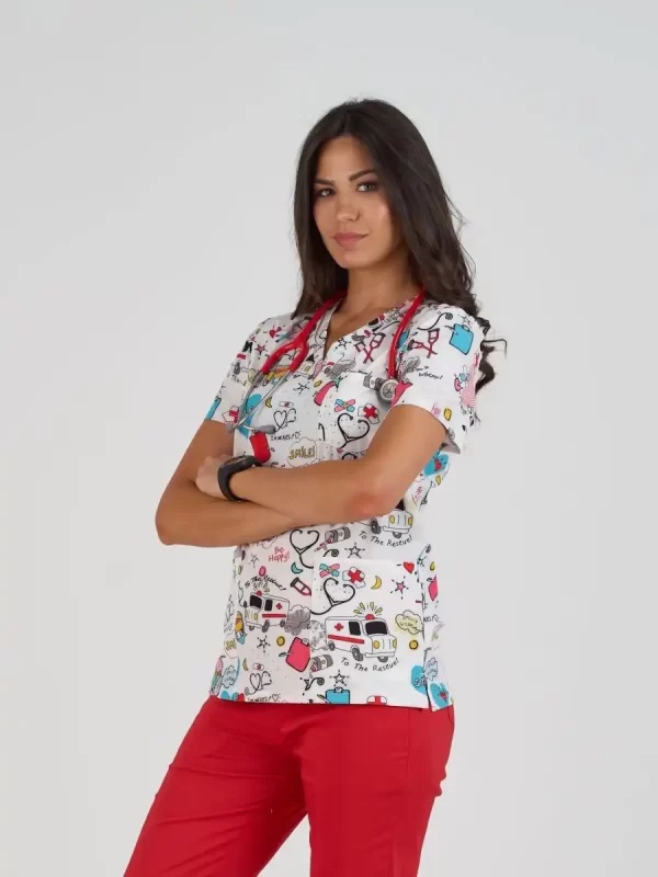 Ženska Bluza Print – Medic - BTS medicinske uniforme