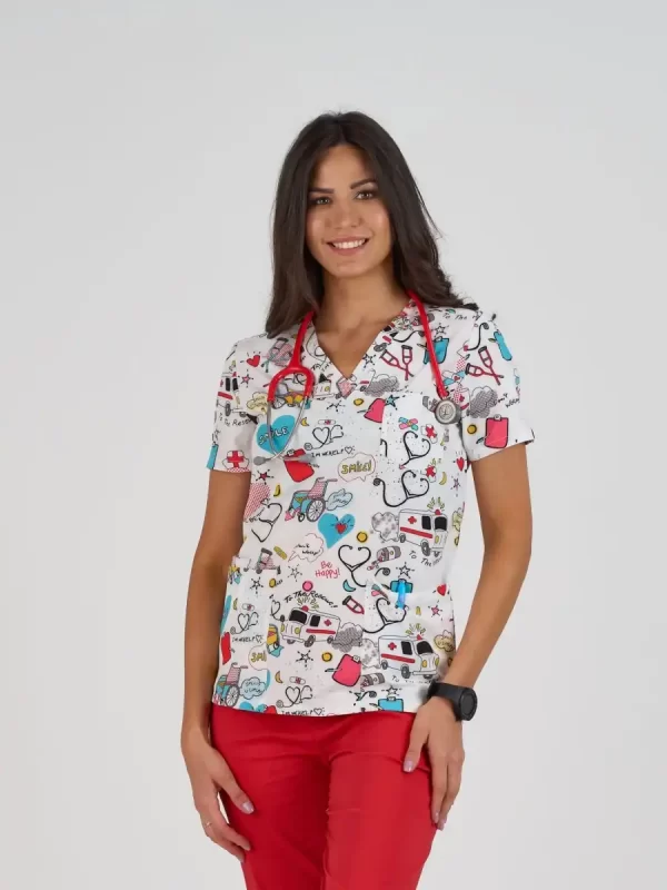 Ženska Bluza Print – Medic - BTS medicinske uniforme