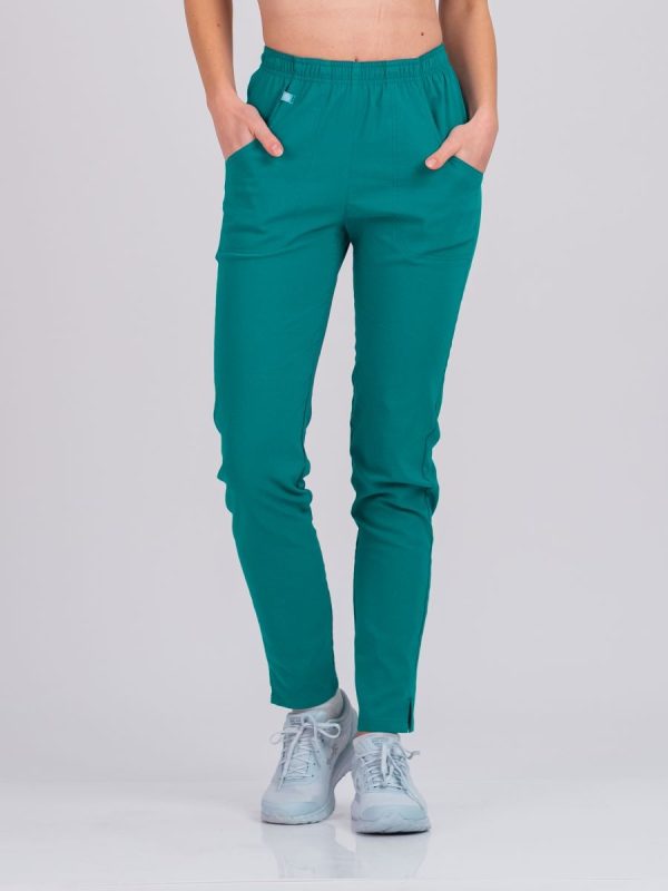 Ženske Super Stretch slim pantalone -  Shiny Green