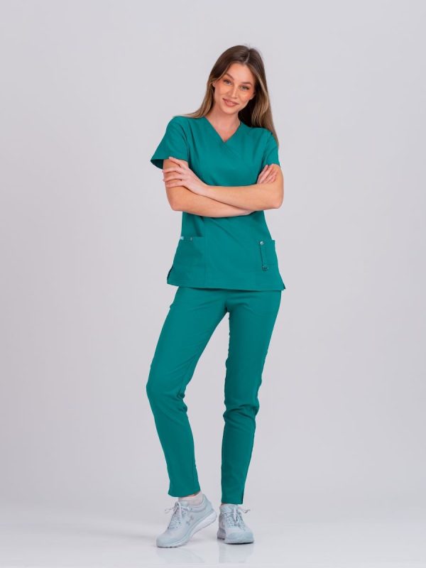 Ženske Super Stretch slim pantalone -  Shiny Green