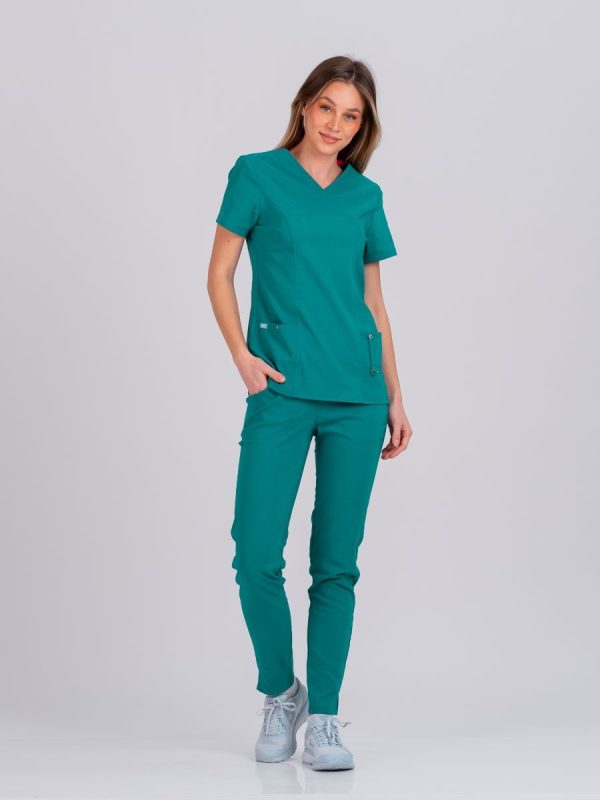 Ženske Super Stretch slim pantalone -  Shiny Green